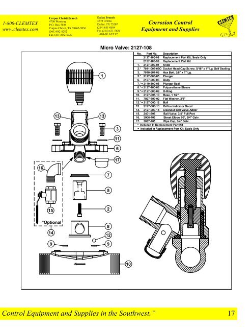 Clemtex Parts Catalog