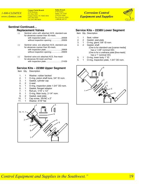 Clemtex Parts Catalog