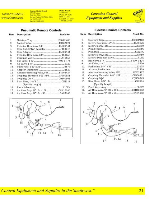 Clemtex Parts Catalog