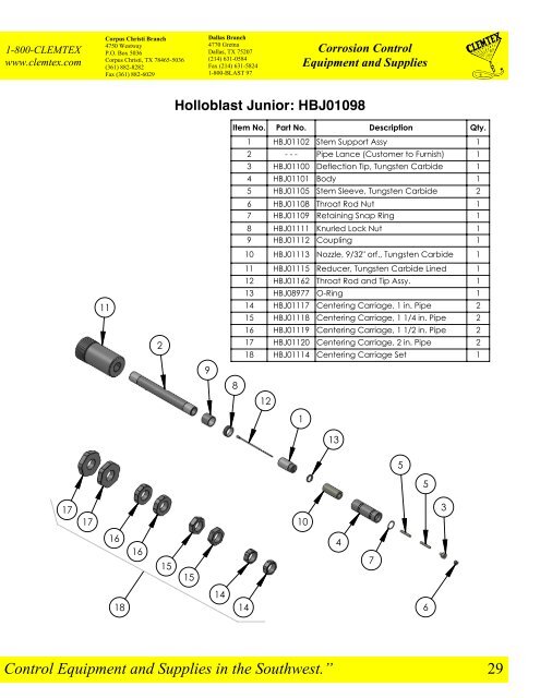 Clemtex Parts Catalog