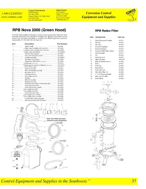 Clemtex Parts Catalog