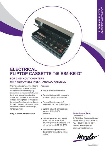 electrical fliptop cassette "46 es5-ke-d" - Mogler-Kassen GmbH