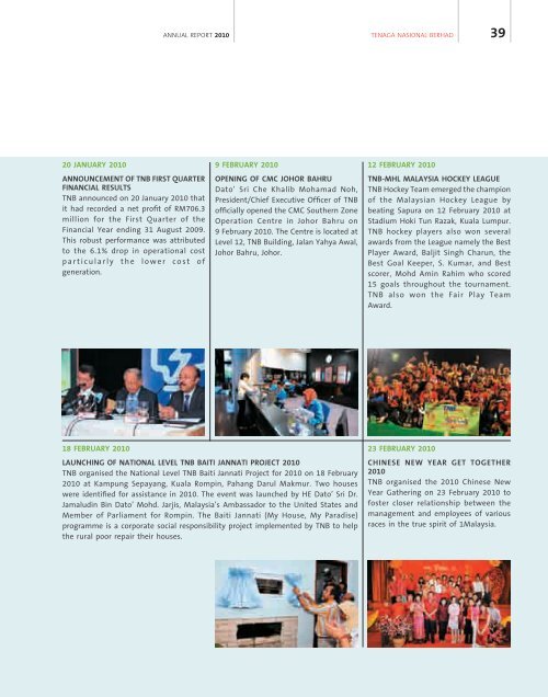 Annual Report 2010 - Tenaga Nasional Berhad