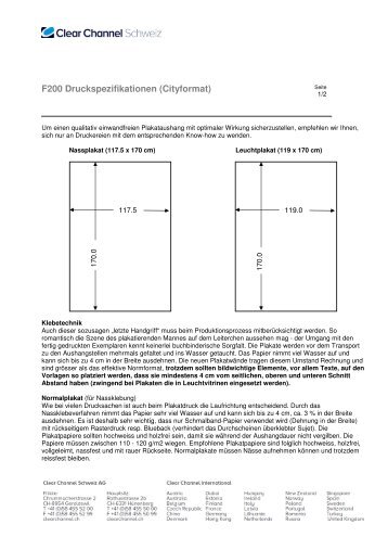 F200 Druckspezifikationen (Cityformat) - Clear Channel