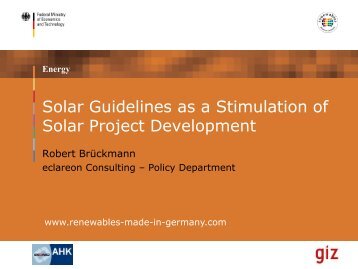 Solar guidelines as a stimulation of solar project development