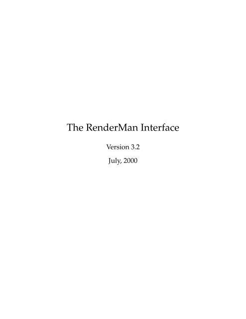 The RenderMan Interface - Paul Bourke