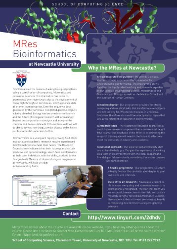 bioinformatics-flyer.. - Computing Science - Newcastle University
