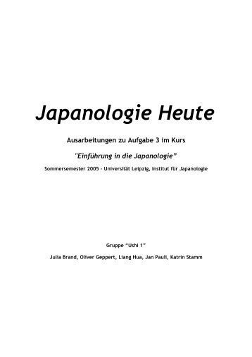 03-japanologieheute.... - stinfwww - UniversitÃ¤t Leipzig