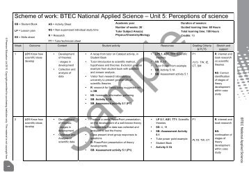 BTEC National Applied Science â Unit 5 - Pearson Schools