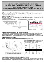 MONTÃÅ½ A INSTALACE SATELITNÃHO KOMPLETU PRO ... - Mascom