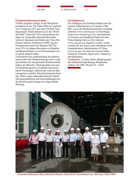 CIHD Magazin 4 04/2008 - Chinesischer Industrie- und ...