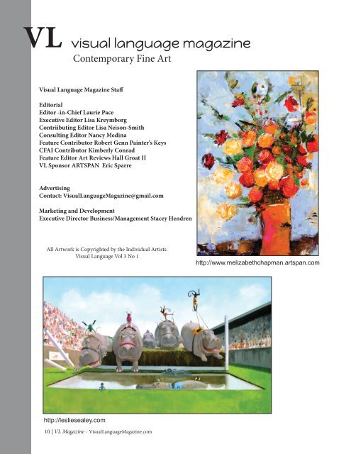 Visual Language Magazine Contemporary Fine Art  Vol 3 No 4 April 2014