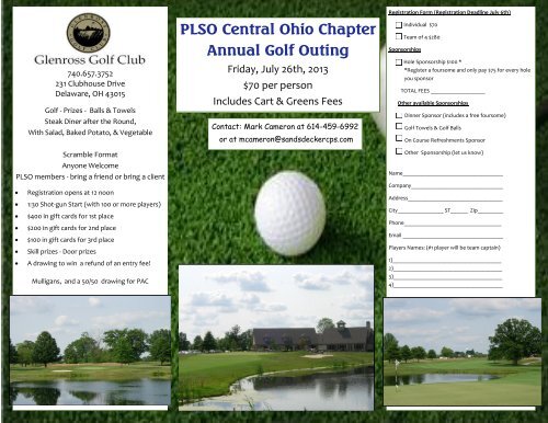 PLSO Central Ohio Chapter Annual Golf Outing