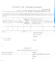 Form 1 for Nomination for Retirement Gratuity / Death Gratuity