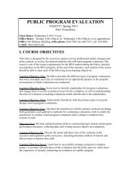 public program evaluation - Askew School of Public Administration ...