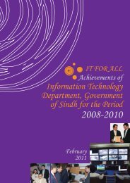 Achievements of Information Technology Department ... - Sindh.gov.pk