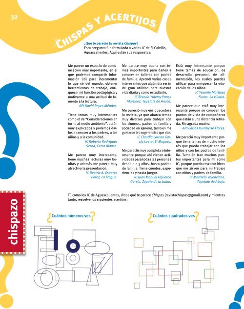 Revista: Chispas No. 7 - conafe.edu.mx