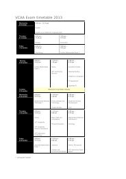 VCAA Exam timetable 2013