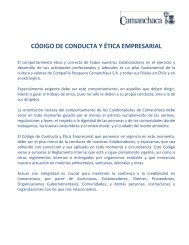 CÓDIGO DE CONDUCTA Y ÉTICA EMPRESARIAL - Camanchaca