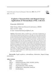 Explosive Characteristics and Shaped Charge Applications of ...