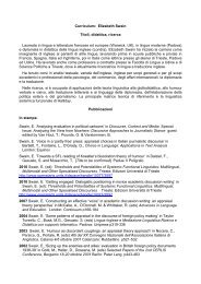 Curriculum: Elizabeth Swain - UniversitÃ  di Trieste Polo di Gorizia