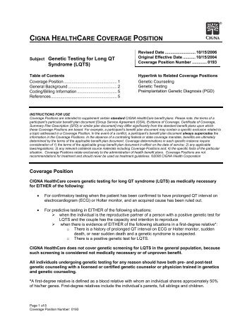 Genetic Testing for Long QT Syndrome (LQTS)