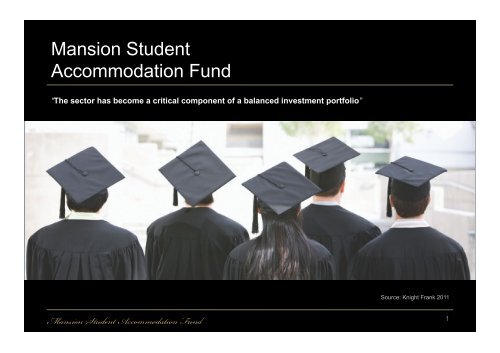 Mansion Student Accommodation Fund - The Mansion Group