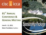 81ST ANNUAL CONFERENCE & GENERAL MEETING - CISC-ICCA