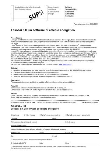 Lesosai 6.0, un software di calcolo energetico