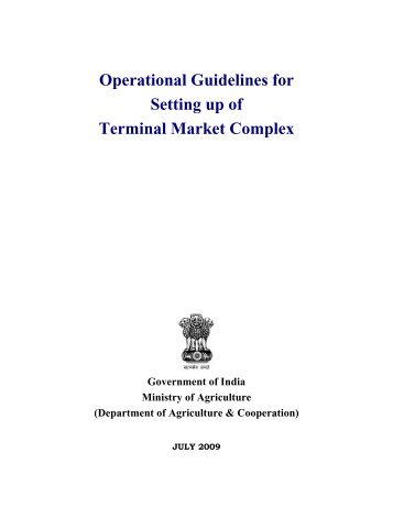 Revised Operational Guidelines for Terminal Market Complex