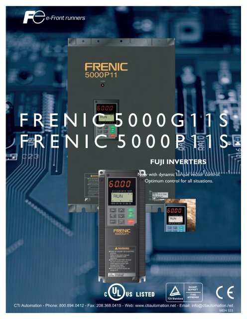 FUJI FRENIC 5000P11 & 5000G11 Series Inverters - CTi Automation