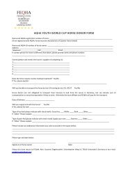 AQHA YOUTH WORLD CUP HORSE DONOR FORM
