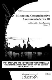 Mathematics MCA Grade 7 Item Sampler - Minnesota Assessments ...