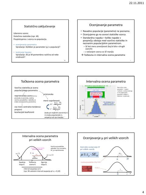 VzorÄenje in statistiÄno zakljuÄevanje