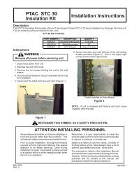 PTAC STC 30 Insulation Kit Installation Instructions - Amana PTAC