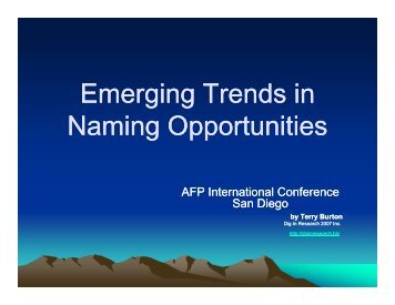 Emerging Trends in Emerging Trends in Naming Opportunities