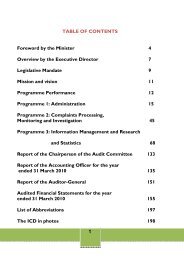 1 TABLE OF CONTENTS Foreword by the Minister 4 Overview by ...