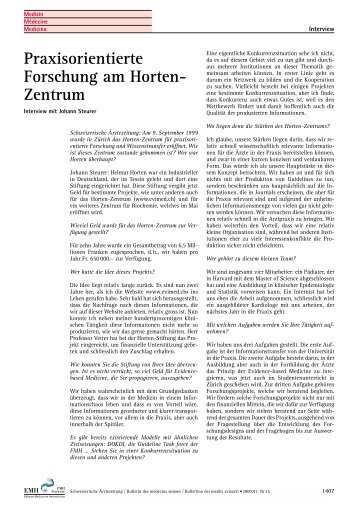 Interview mit Dr. Johann Steurer - helmut-horten-stiftung.org