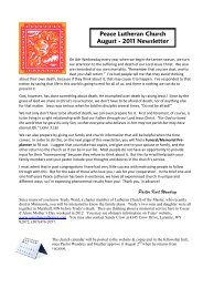 August Newsletter 2011 - Peace Lutheran Church