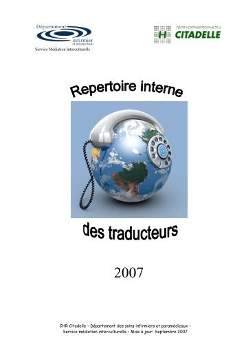 rpertoire traducteurs 2007