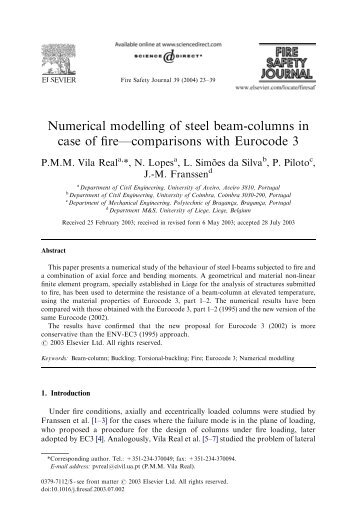 Numerical modelling of steel beam-columns in case of fire ...