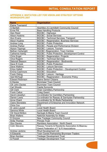 Initial Consultation Report - Blaenau Gwent County Borough Council