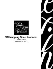 EDI Mapping Specifications 4010  VICS - Saks Incorporated