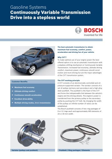 Gasoline Systems Continuously Variable Transmission ... - Bosch