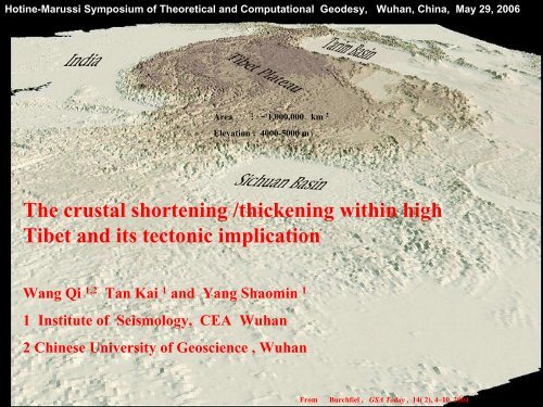 The crustal shortening /thickening within high Tibet and its tectonic ...