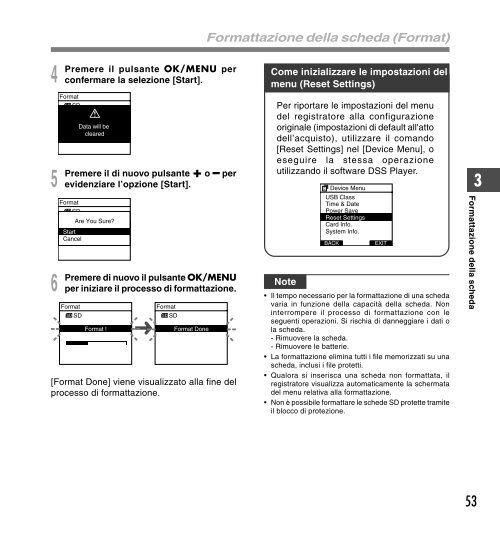 2 Premere il pulsante + o - Olympus