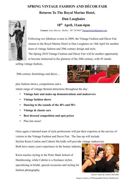 Spring Vintage Fashion And Da Cor Fair Returns To The