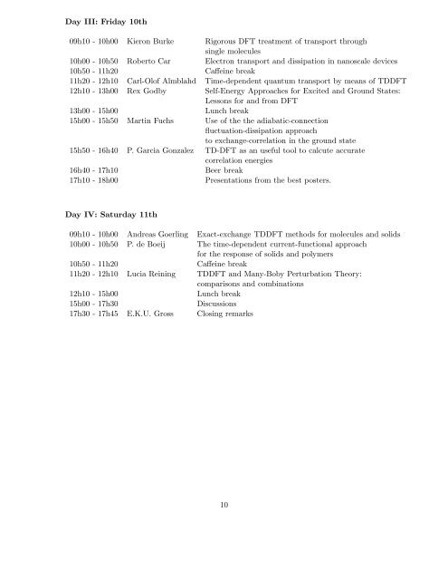 TIME DEPENDENT DENSITY FUNCTIONAL THEORY ... - TDDFT.org