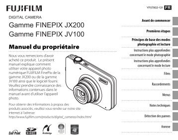 Gamme FINEPIX JX200 Gamme FINEPIX JV100 - Fujifilm Canada