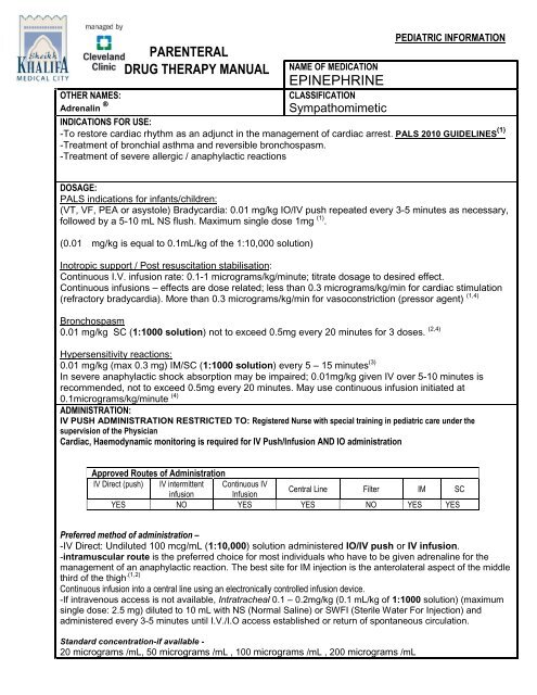 Epinephrine Pediatric